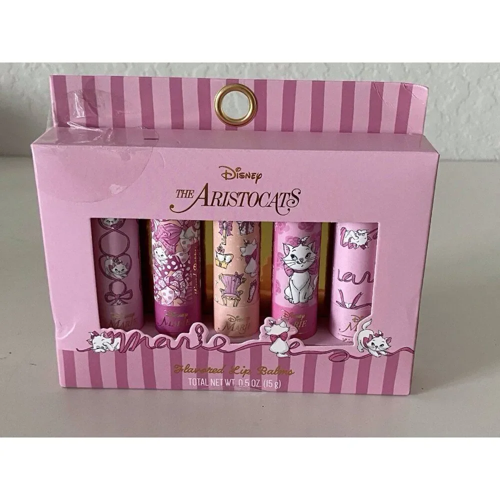 Set Of 4 Disney THE ARISTOCATS MARIE Lip‎ Balm Set Berry Flavored Pink NEW
